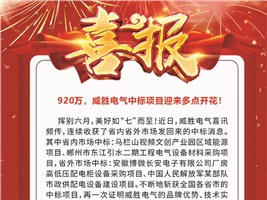 920萬(wàn)，威勝電氣中標(biāo)項(xiàng)目迎來(lái)多點(diǎn)開(kāi)花！